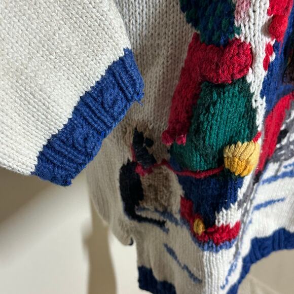 Vintage Signatures by Northern Isles Snowman Hand Knitted Sweater Sz L - Picture 4 of 15